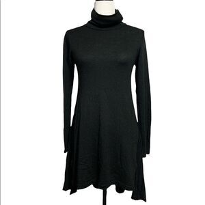 SOFT Surroundings Cassandra Tunic Dress Long Sleeve Sweater Turtleneck in Black